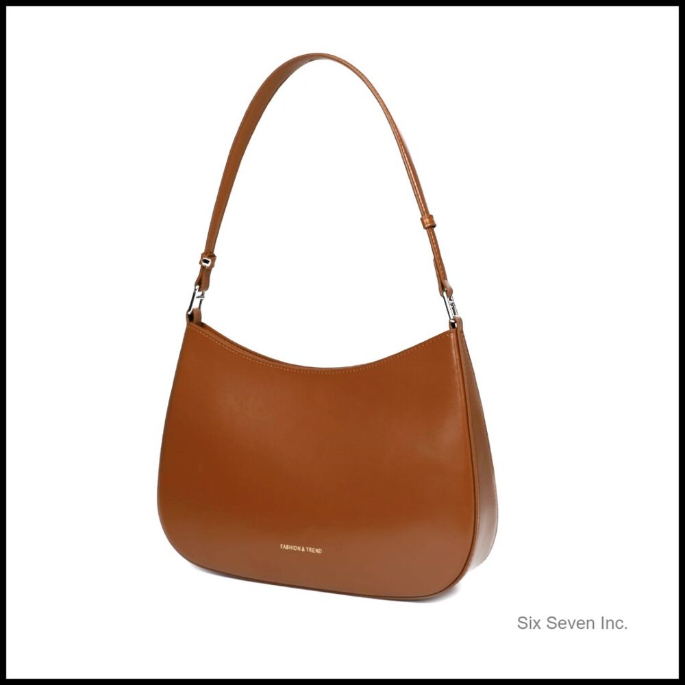 Genuine Leather Shoulder Bag Hobo Style Tote Magnetic Closure Everyday Purse